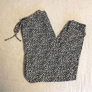 Express -  Black and White Patterned Drawstring Pants - Size M